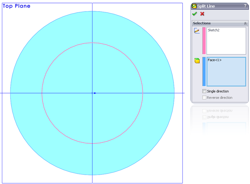 split line at surface