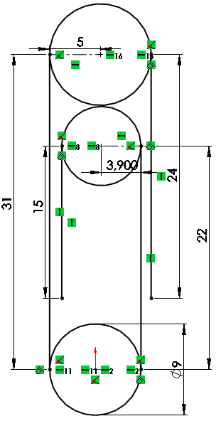 Draw a vertical line in SOLIDWORKS