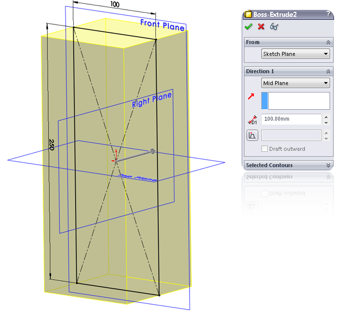 Create a Midplane Extrude