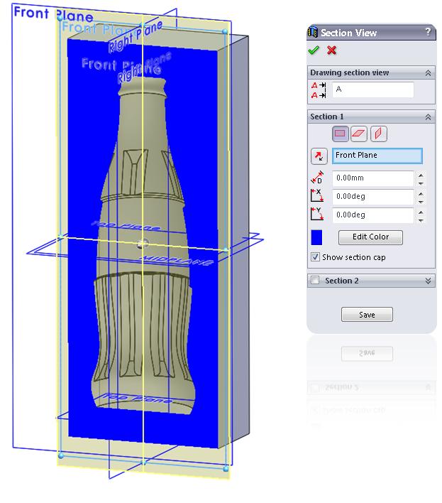 Enable the Section View to look inside the model