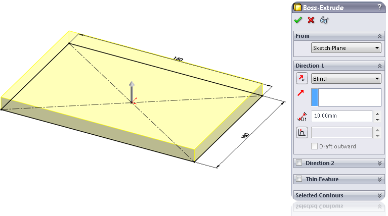 Draw a Blind Extrude