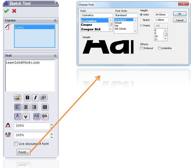 SOLIDWORKS Text